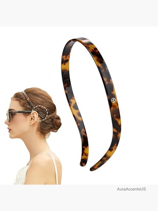 Curved Acetate Headband for Glasses Non Slip Thin Hairband